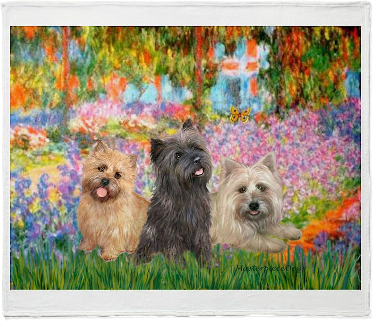 CafePress Garden/3 Cairn Terriers Throw Blanket Super Soft Fleece Plush Throw Blanket, 60"x50"