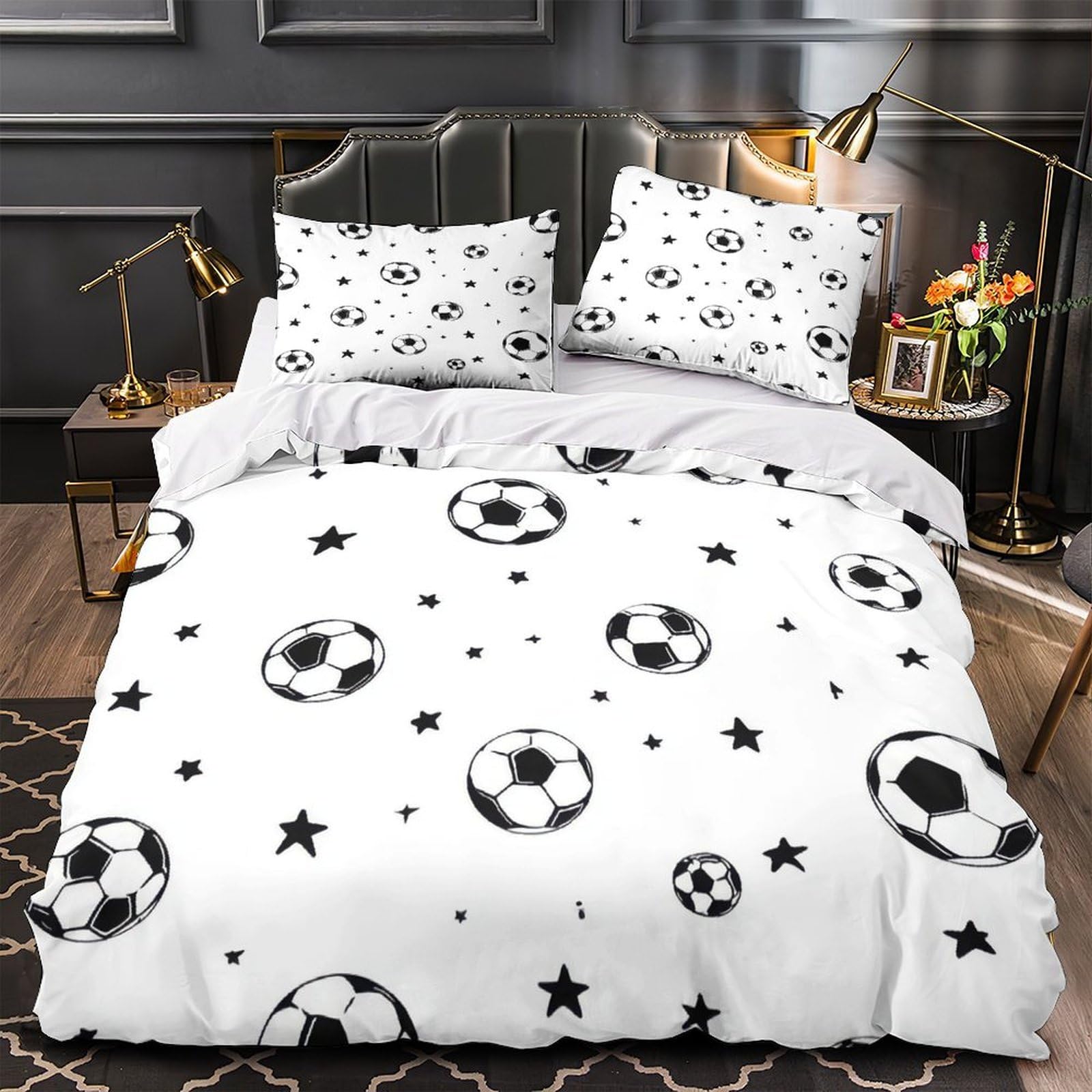 Housse de couette football pour chambre de garçon et adolescent actif