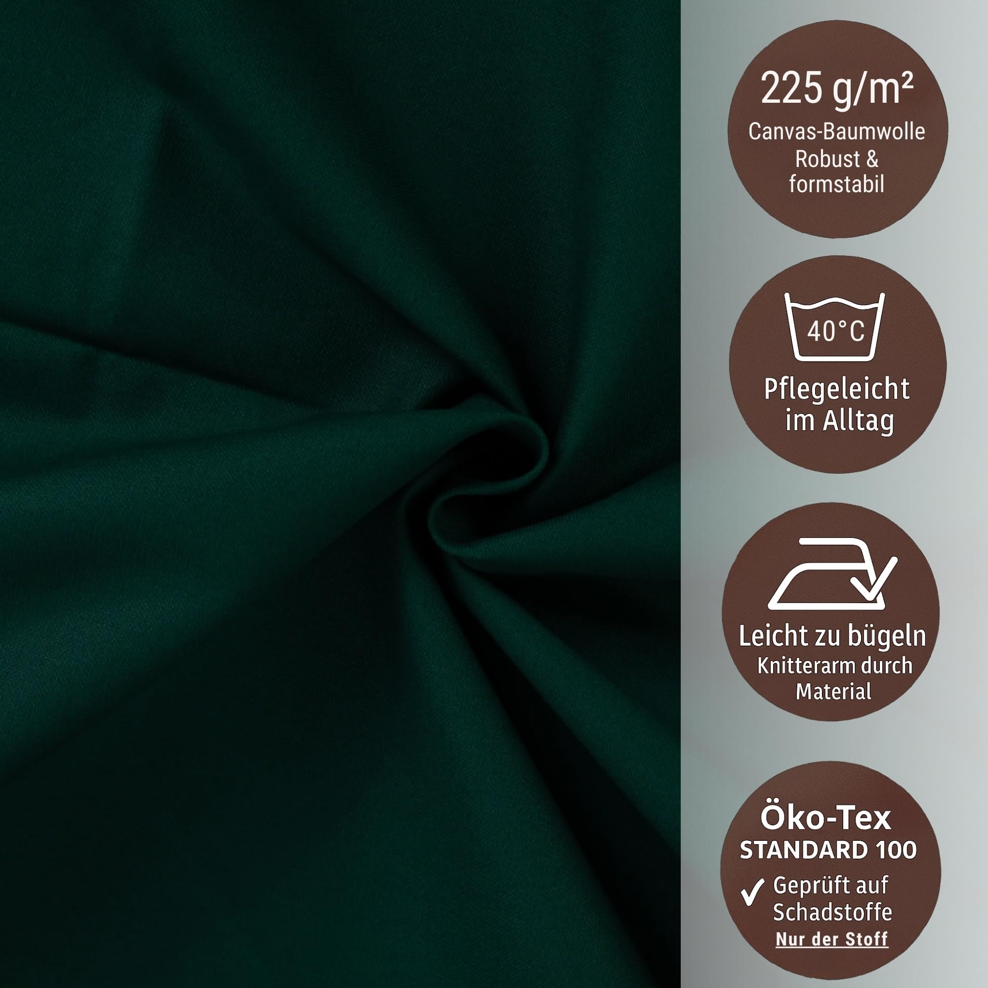 chambry Premium Tischläufer 100% Baumwolle (Canvas) - Handarbeit Made in Germany - nachhaltige hochwertige Tischdekoration - Grün 45cm x 360cm