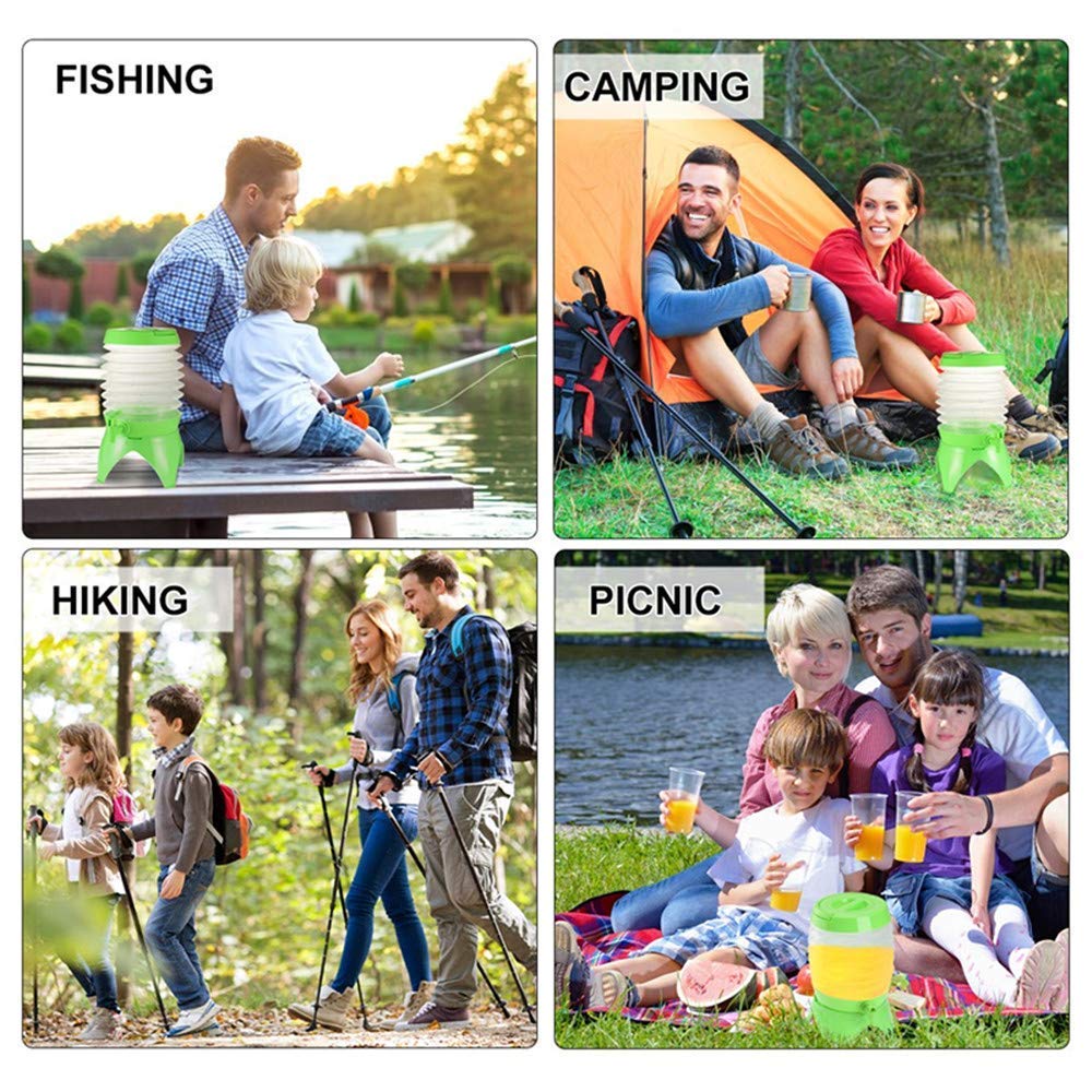 LASALE 5.5 Liter Collapsible Beverage Tub Dispenser - Folding Water Container with Stand for Home Camping Outdoor 4