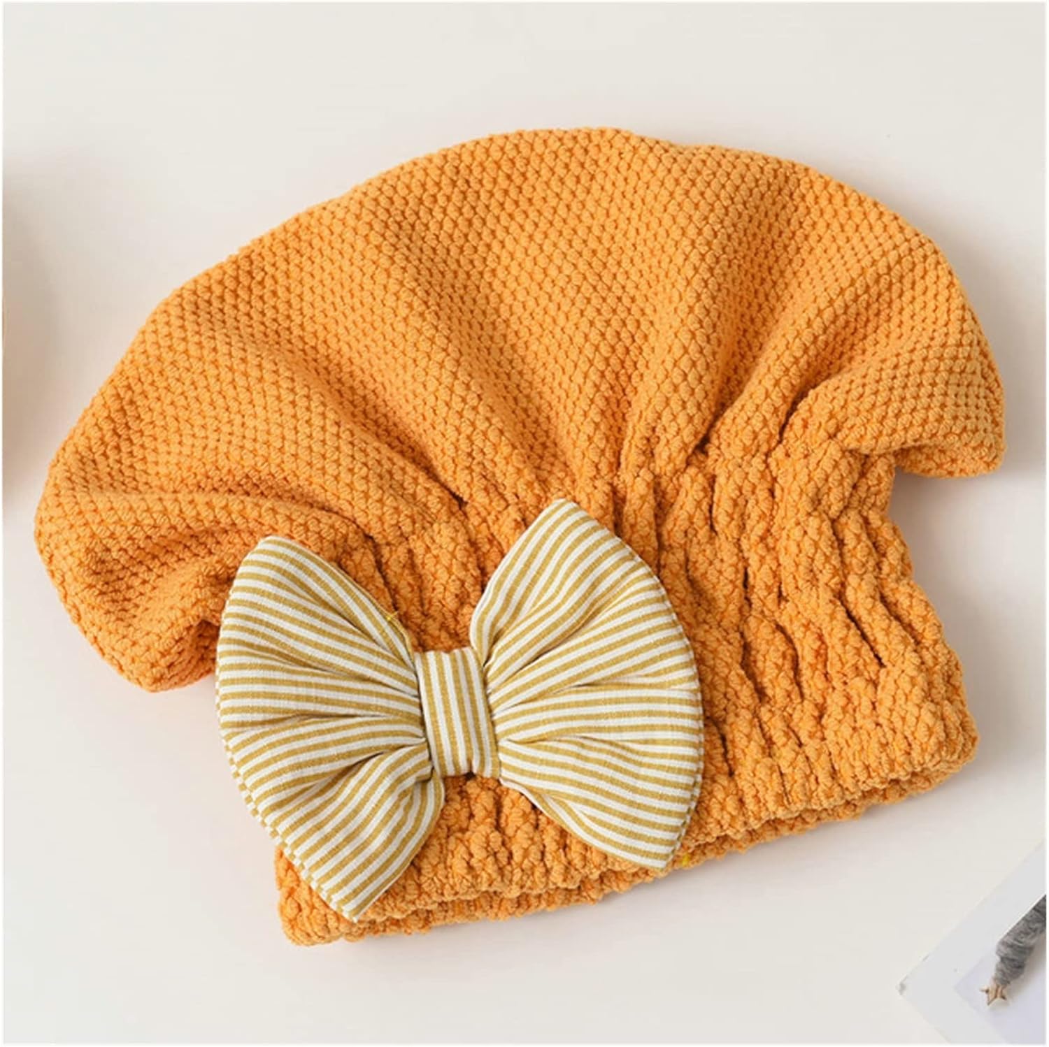 JSEIAJB Coral Velvet Bath Accessories with Bowknot Dry Hair Towel Quick-Drying Hair Cap Women Portable(Gray)