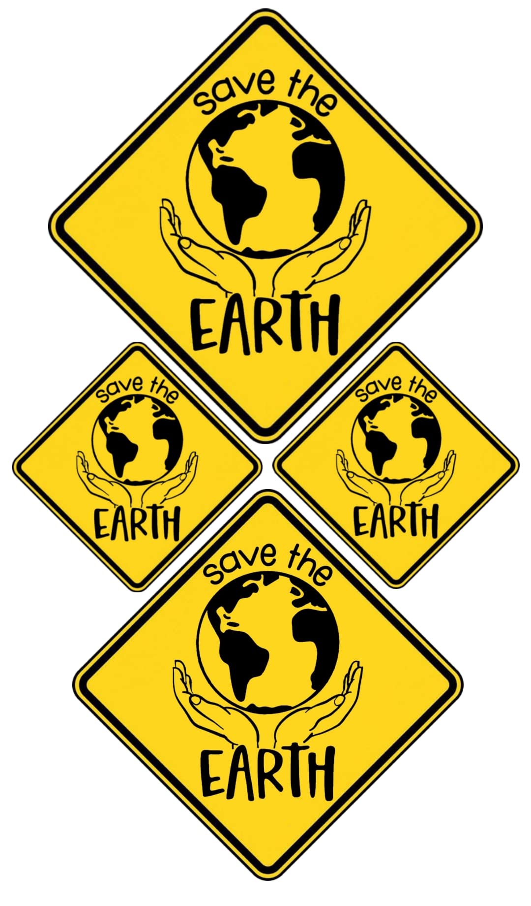 Save Animals Save Nature Stickers Pack of 4 (8 & 5 inch) | Save Animal Save Wildlife GO Green Save Earth POSTERSS | Sticker for Homes