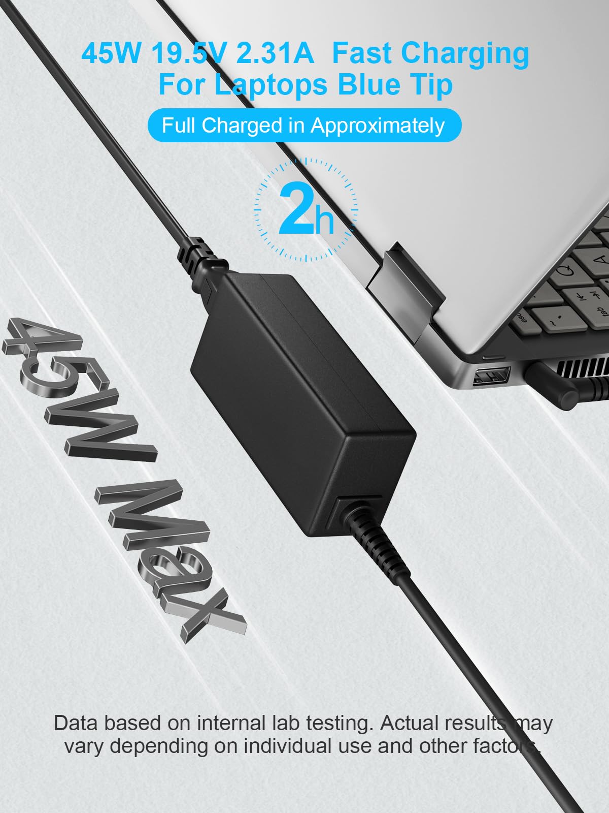 BIYTC Stream 14 & 11 Caricatore del computer portatile per HP 45W Computer Blue Tip Power Cord