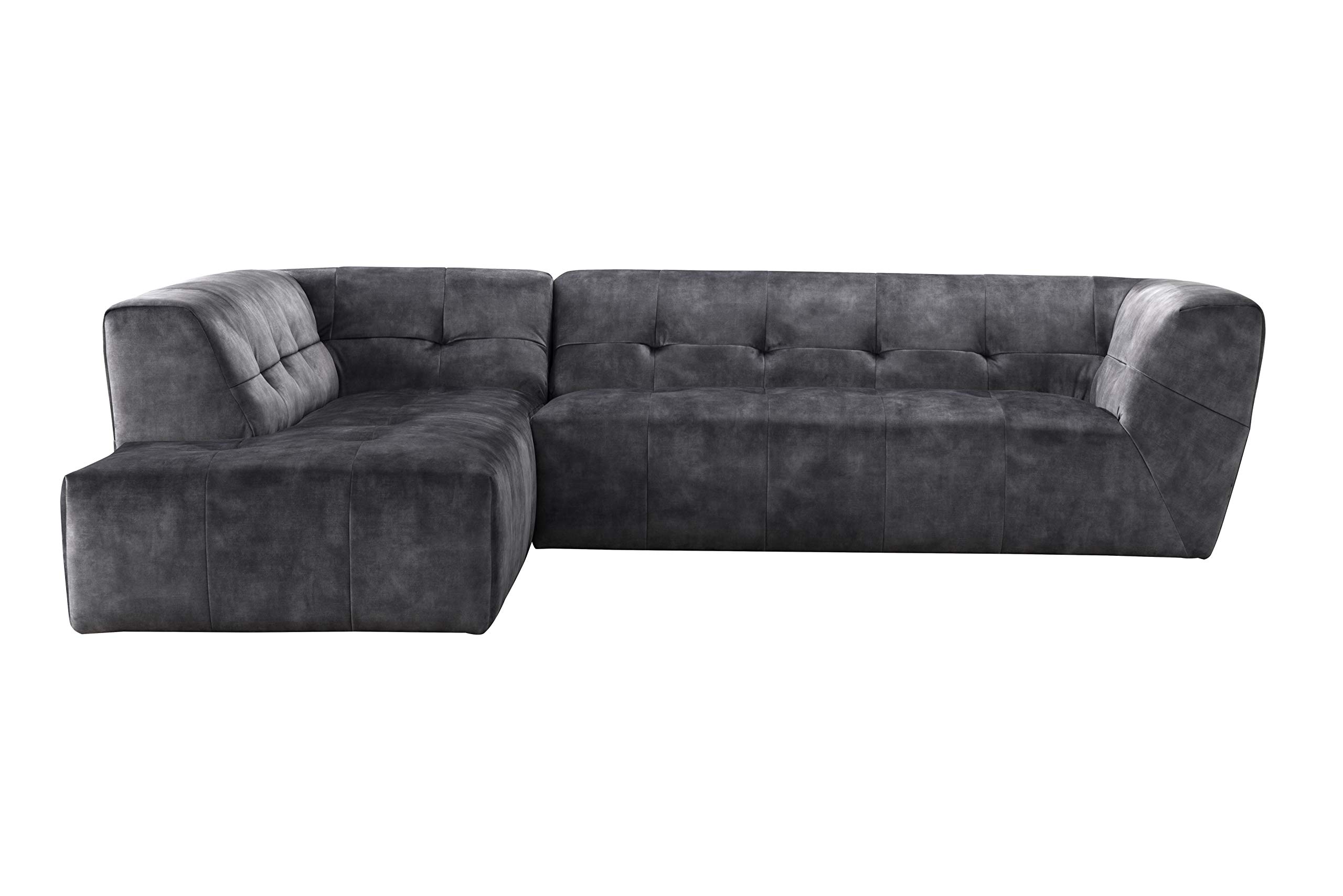 Buy Acanva Luxury MidCentury Velvet Tufted Low Back Sofa Set LShape 2