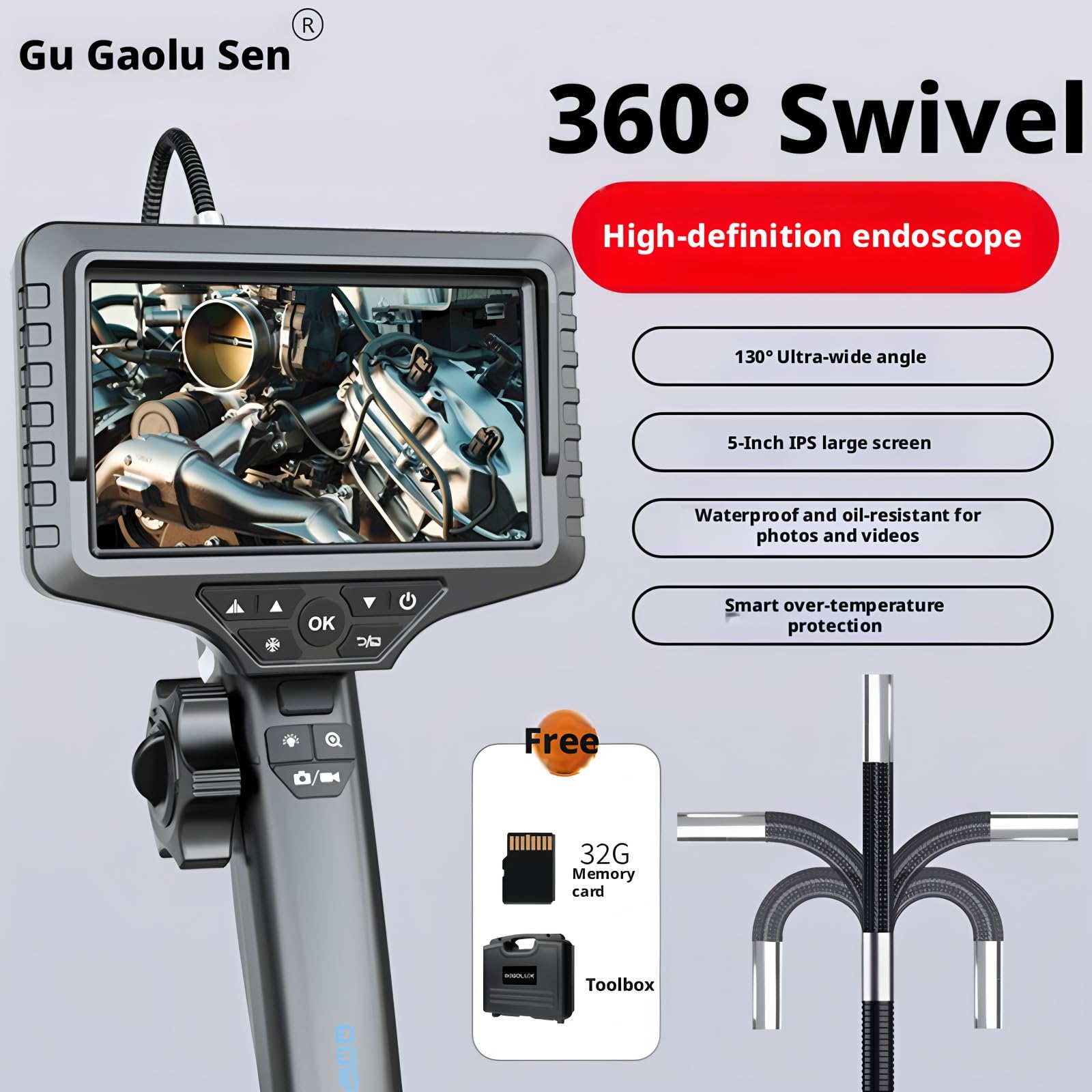 Borescope GL-500M Endoscope 3mm 1M Single Lens 1080P