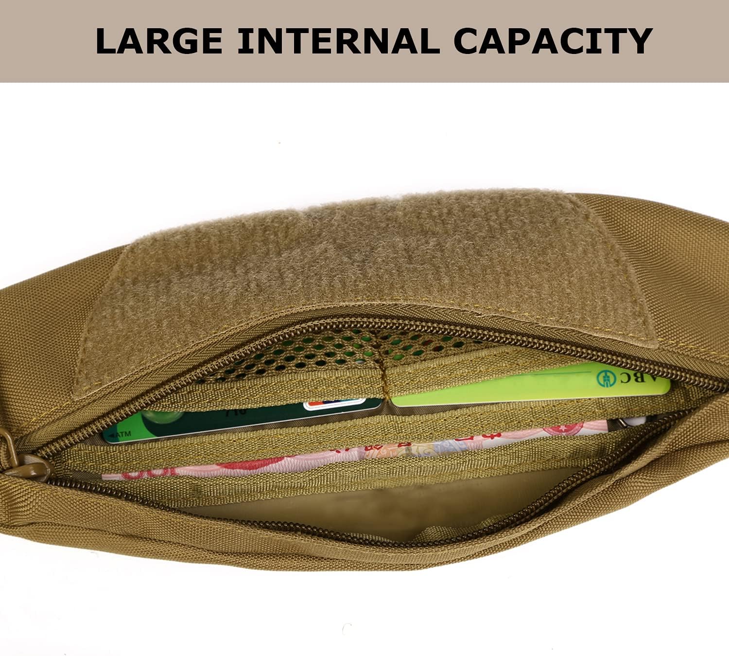 Tactical Fanny Pack for Men Running Belt Small Military Waist Bag for Travel Hiking Climbing Fishing, Balck - Image 6