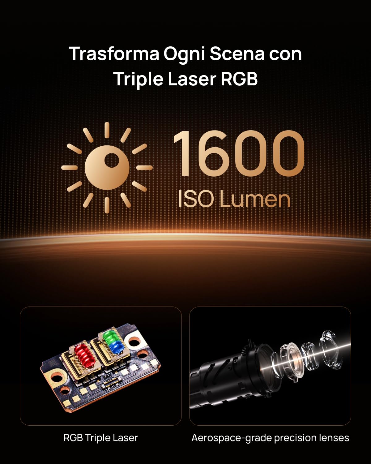 XGIMI Elfin Flip 4K Proiettore Portatile, RGB Laser Triple, 1600 ISO Lumen | 4K UHD Nativo, Netflix e Google TV, Zoom Ottico 0.98-1.3:1, Auto Focus & Keystone, Harman Kardon, Home Cinema, Casa & Outdoor
