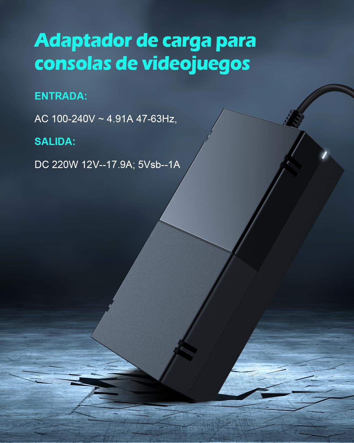 Fuente de alimentación Xbox One Adaptador de CA para Xbox One Cable de alimentación del cargador de la consola Cable de carga Brick EU 100-240V Tensión