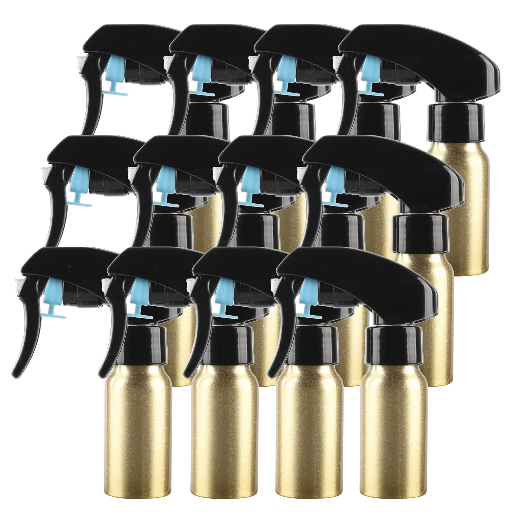 12 Pezzi 30 ml Bottiglie Spray Oro Vuote in Alluminio con Pompa Nera Fine Nebbia Flacone Spray per Giardinaggio, Piante, Fiori, Parrucchiere, Cosmetico, Viaggiare