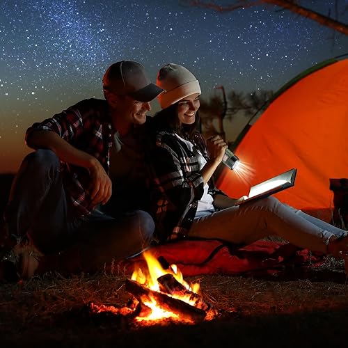 Miniatura 7 de Mudder 6 linternas de mano de manivela alimentadas por energía solar, linternas LED de mano recargables de emergencia para equipo de supervivencia,