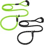 Dog Leash, Heavy Duty 1/2" 3/8" x 6 FT Strong Dog Lead for Small Dogs Training Leash Highly Reflective Threads(3/8 inch x 6Ft,Black)