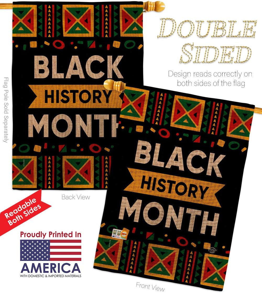 Celebrate Black History Month Burlap Burlap House Flag Lives Matter BLMCelebrates African Americans Heritage Small Decorative Gift Yard Banner Double-Sided Made In USA 28 X 40