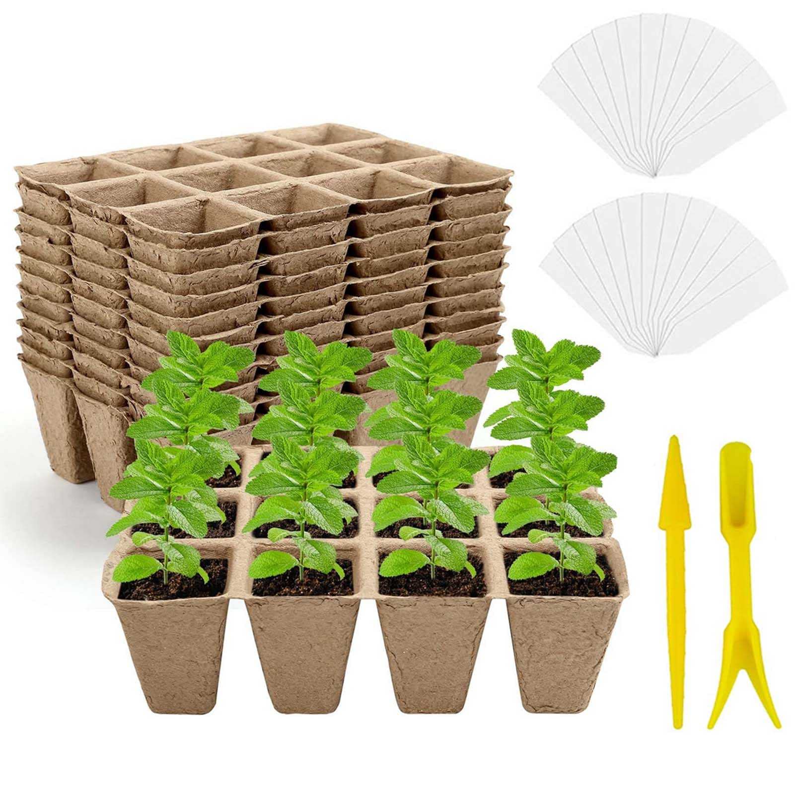 Buy 40 Packs Peat Pots Seed Starter Tray, 480 Cells, Biodegradable