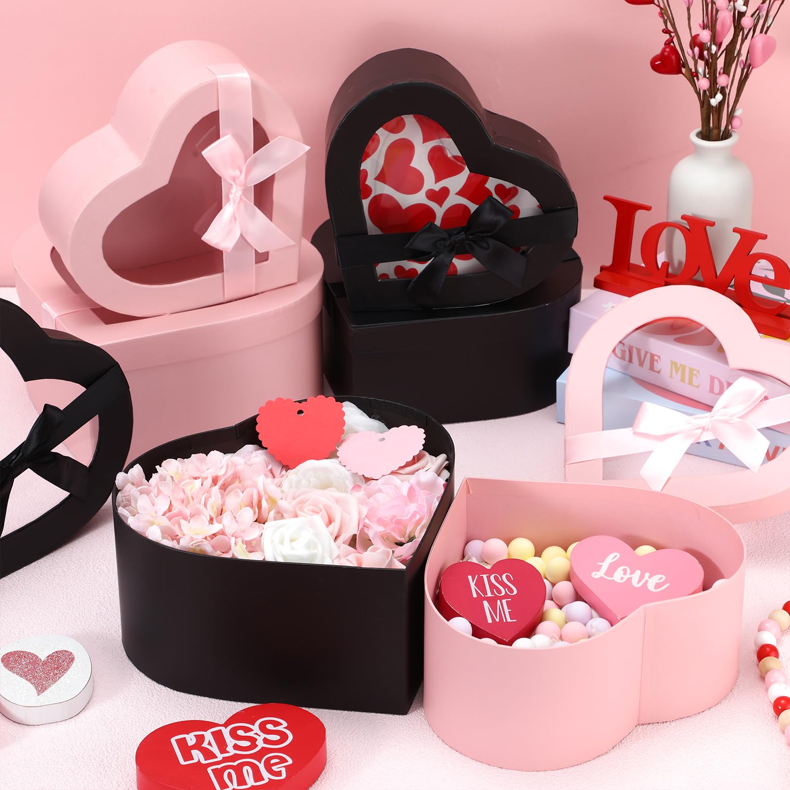 Caja De Regalo En Forma De Corazón Color Negro