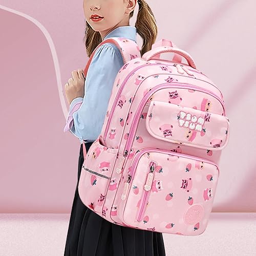 Miniatura 2 de Mochila Kawaii con bonitos accesorios para portátil de 15.6 pulgadas, mochila de viaje casual, bolsa estética para regalo de nuevo semestre, 01-rosa