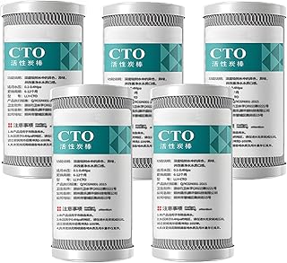 2,5 x 5 Zoll Aktivkohle-CTO-Block-Wasserfilter, für RO, Wohnmobil, ganzes Haus, passt in jedes 5-Zoll-Gehäuse (5er-Pack)