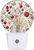 Vista 16 de EKOBLA Acuarela Torre Eiffel Luz Nocturna Flores Rosas en el Balcón Francia París Punto de Referencia Luces Nocturnas con Enchufe Sensor Automático