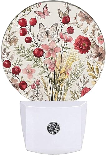 Miniatura 16 de EKOBLA Acuarela Torre Eiffel Luz Nocturna Flores Rosas en el Balcón Francia París Punto de Referencia Luces Nocturnas con Enchufe Sensor Automático