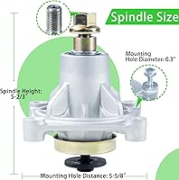 Vista 3 de Paquete de 3 husillos 604214 reemplazan a Hustler 604214 husillo para cortacéspedes Hustler, Hustler Raptor de 42 pulgadas, husillo Hustler Raptor