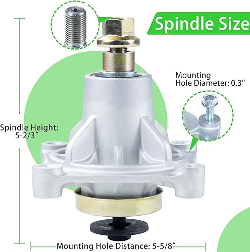 Miniatura 3 de Paquete de 3 husillos 604214 reemplazan a Hustler 604214 husillo para cortacéspedes Hustler, Hustler Raptor de 42 pulgadas, husillo Hustler Raptor