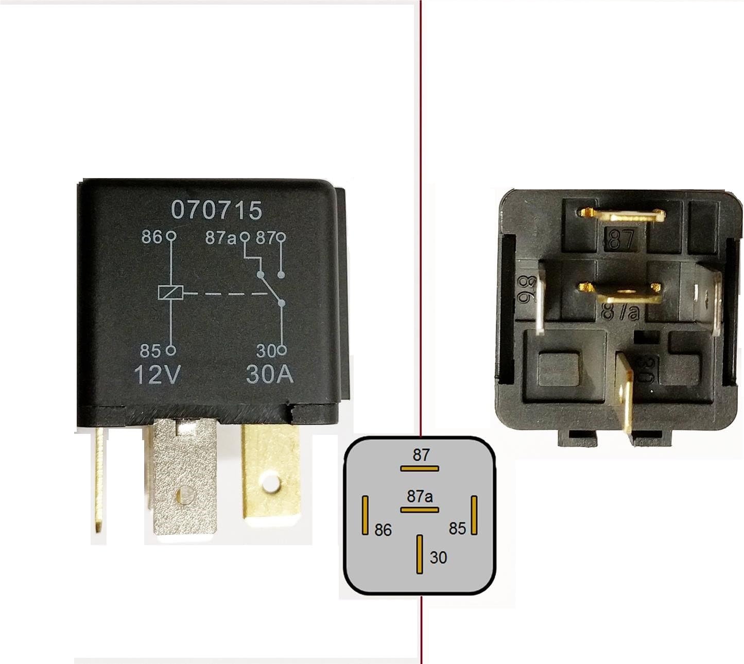 30Amp 12V Heavy Duty 5 Pin Changeover Relay Automotive Car Bike Boat