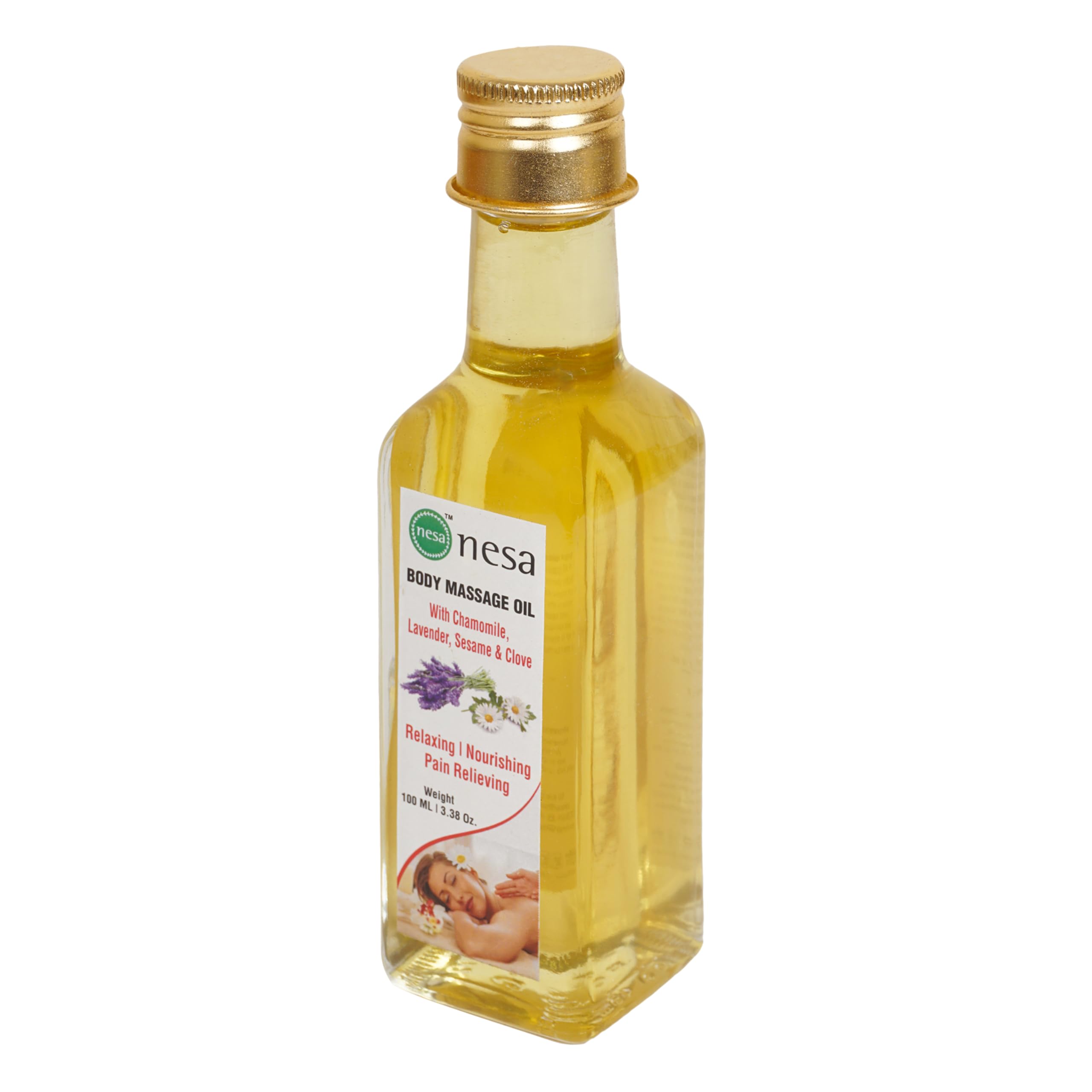 Nesa Relaxation Massage Oil - Natural Blend of Chamomile, Lavender, and Clove Oils for Stress Relief & Muscle Relaxation - 100 ml | Soothing Body Massage Oil 3