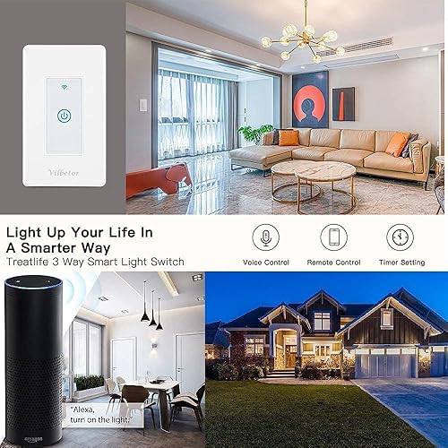 Miniatura 4 de Tuya - Interruptor de luz inteligente compatible con Alexa, interruptor inteligente WiFi de un solo polo de 1 banda