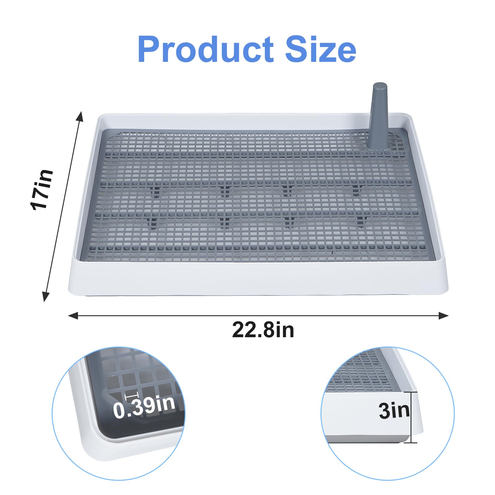 Uiifan Large Rabbit Litter Box - 22.5x17.9x3.07 Inch Small Animal Pet Toilet With Splash Guard & Cleaning Tools - View #7