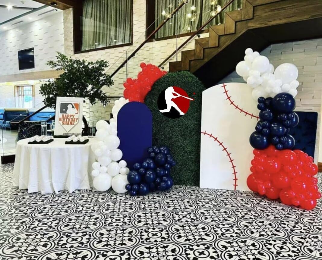 Baseball Theme Arch Stretchy Fabric Covers for Boy Birthday Party Decoration Arched Stand Cover Baseball Party Baby Shower Favors Props(Only Cover)