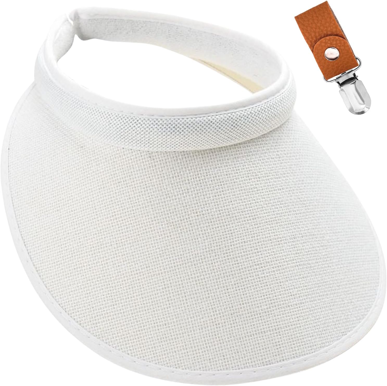 Unisex Sun Visor Hat with Hat Clip, UV Protection Breathable Visor Cap for Running, Golf, Fishing, Outdoor Sports