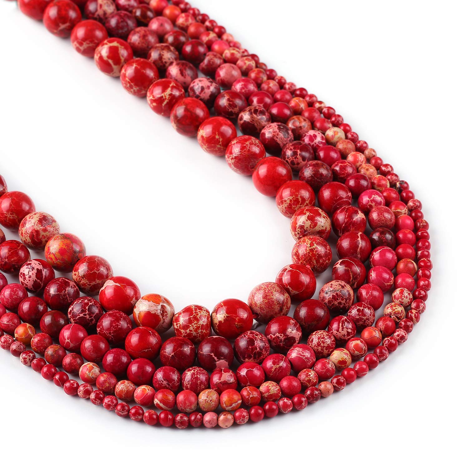 Rosebeading Red 6Mm Sea Sediment Jasper Beads Regalite Round Imperial Impression Stone, 15" Full Strand