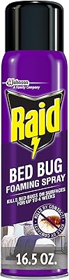 Raid Bed Bug Foaming Spray, Kills Bed Bugs and Their Eggs, for Indoor Use, Non-Staining, Keeps Killing for Weeks, 16.5 oz Pack of 1