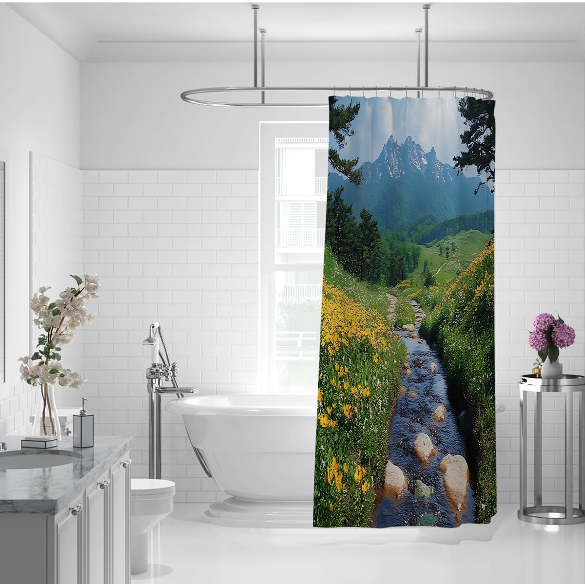 Rideau Douche vallée Nature ruisseau rivière W200xL200 cm