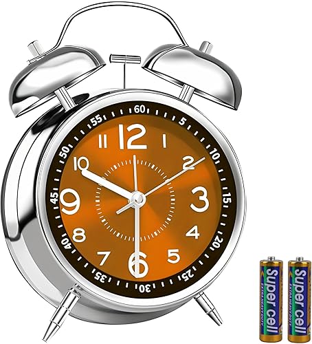 Miniatura 16 de pxy - Reloj despertador retro para personas con sueño profundo con esfera 3D, funciona con baterías (baterías incluidas), 10 cm, reloj de alarma