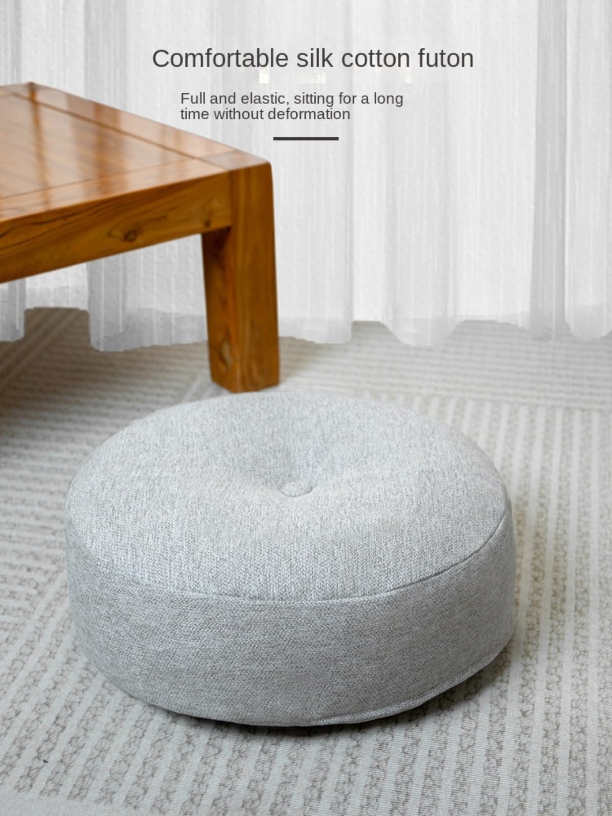 Cojines para Sentarse en el Suelo, PU Leather Round Floor Cushion