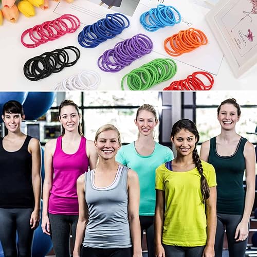 Miniatura 5 de 150 ligas para el cabello para mujeres, cabello rizado grueso, ligas para el cabello a granel, bandas elásticas para el cabello para adultos,