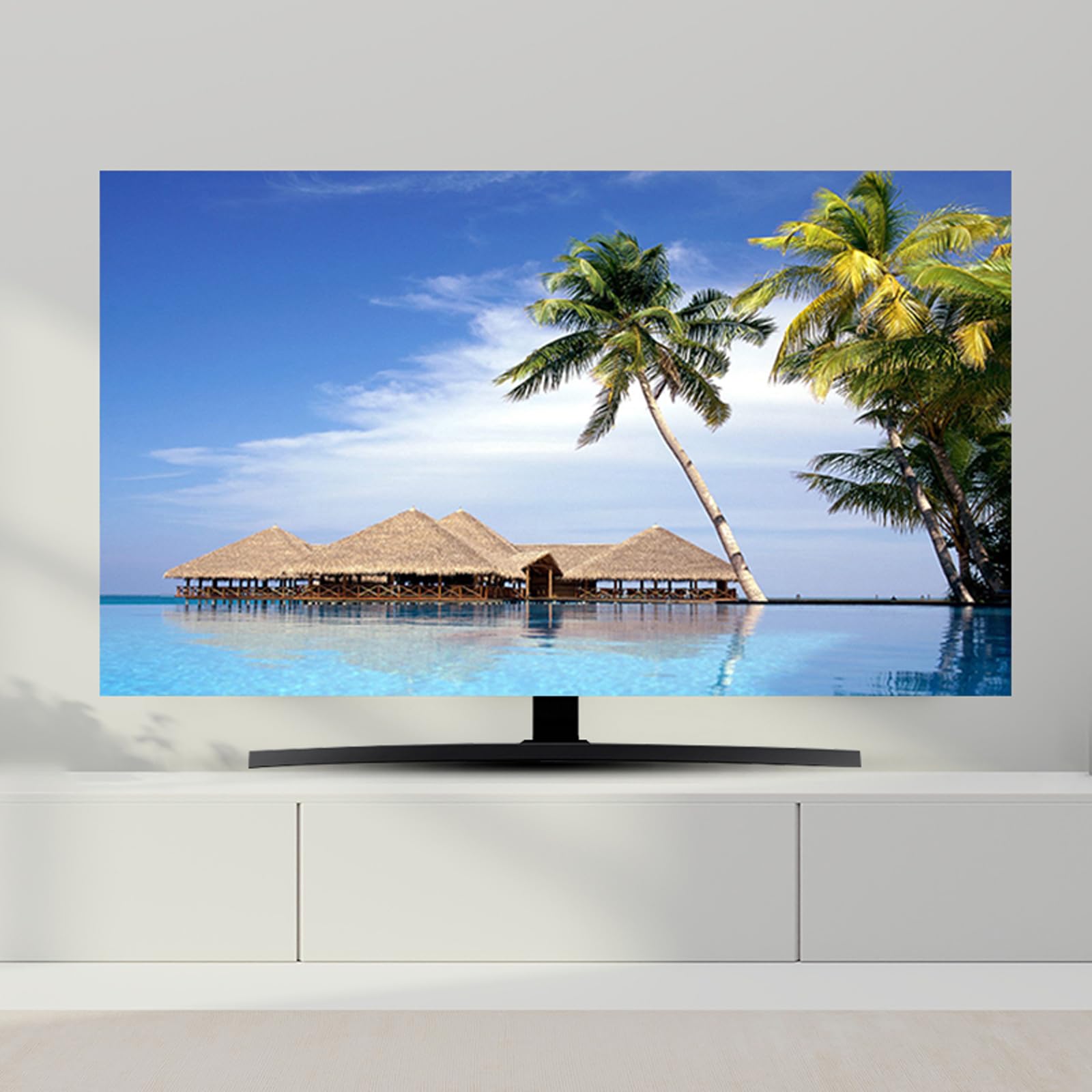 Fernsehen SchutzhüLle HäNgend,HüLles Bezug FüR Fernsehen SchutzhüLle,Tv HüLle StaubschutzhüLle,Waschbar,Elastisch,Wasserdicht,Anwendbar 32-80 Zoll Flacher Fernseher