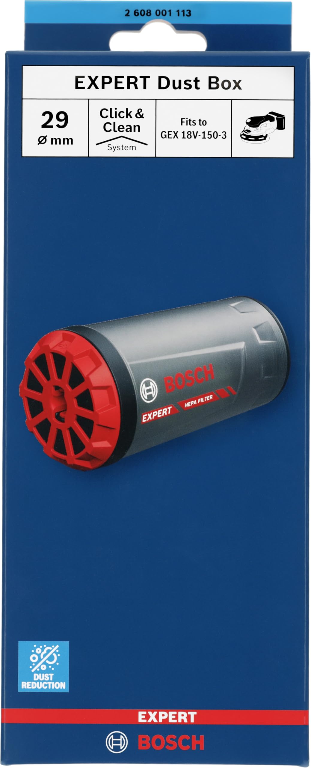 Bosch 1x Pojemnik na pył EXPERT (91 x 91 mm, Professional Akcesoria Szlifierka mimośrodowa)