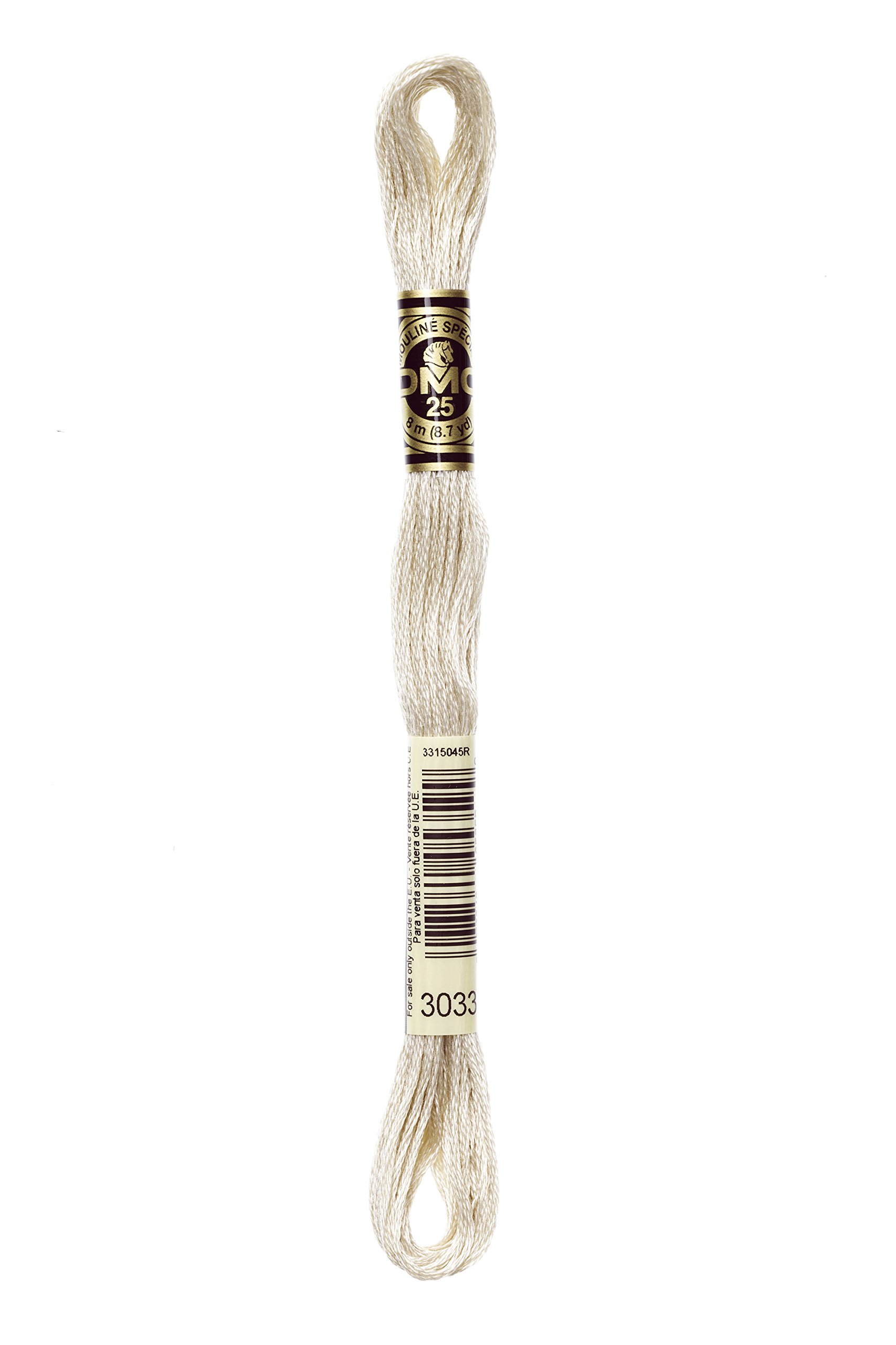DMC 117-3033 Six Strand Embroidery Cotton Floss, Light Mocha Brown, 8.7-Yard