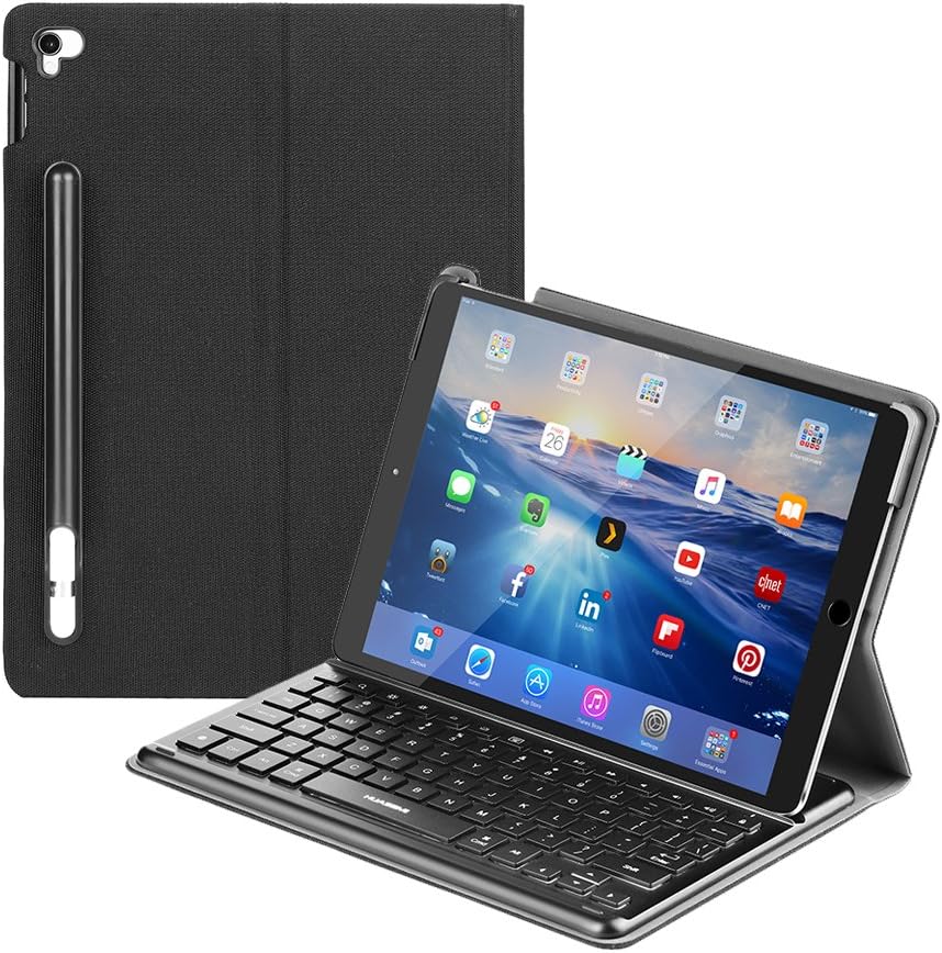Keyboard Case for iPad Pro 10.5 Inch, 2-in-1 iPad Case with Keyboard Premium Smart Keyboard, Connects to iPad with the Smart Connector, Just Attach the Smart Keyboard and Start Typing, Premium (Black)