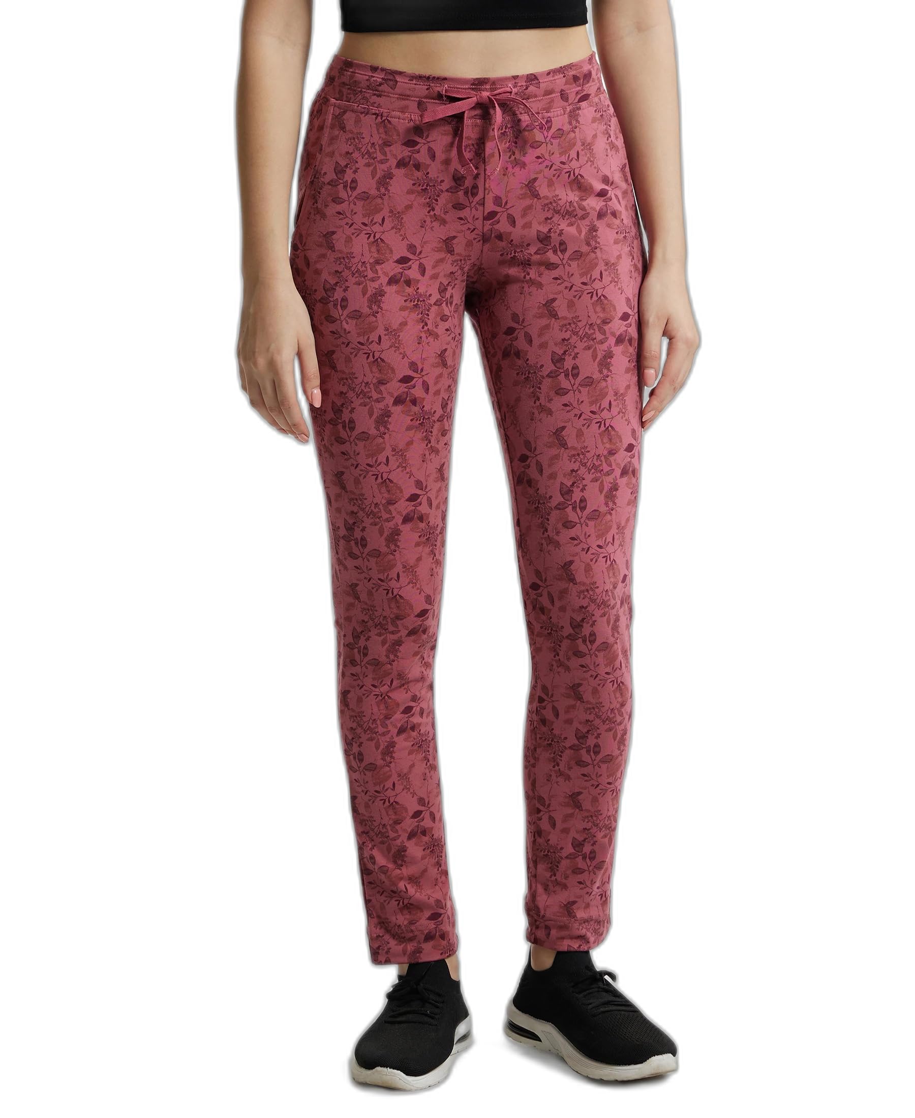 jockey Women's Regular Fit Cotton Track Pants (1301_Wine Tasting Printed_S_Purple_S)-picture-15