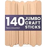 Tress Wellness Craft Sticks, Popsicle sticks, Premium Splinter-Free Wooden Sticks for Waxing, Wax Stick for Body and Face Waxing, 140 pieces