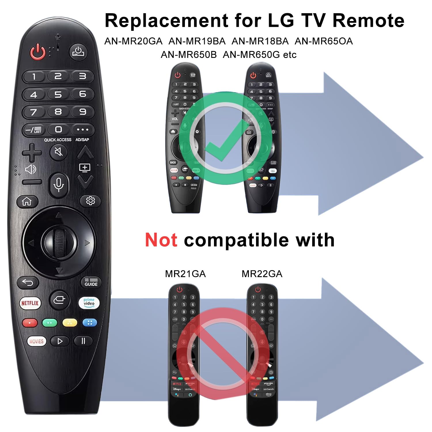 Remote Control for L-G Smart TV AKB75855501 Bluetooth Voice Remote Control with Alexa Voice and Pointer Function Replace AN-MR20GA MR19BA MR18BA MR650A - Image 2