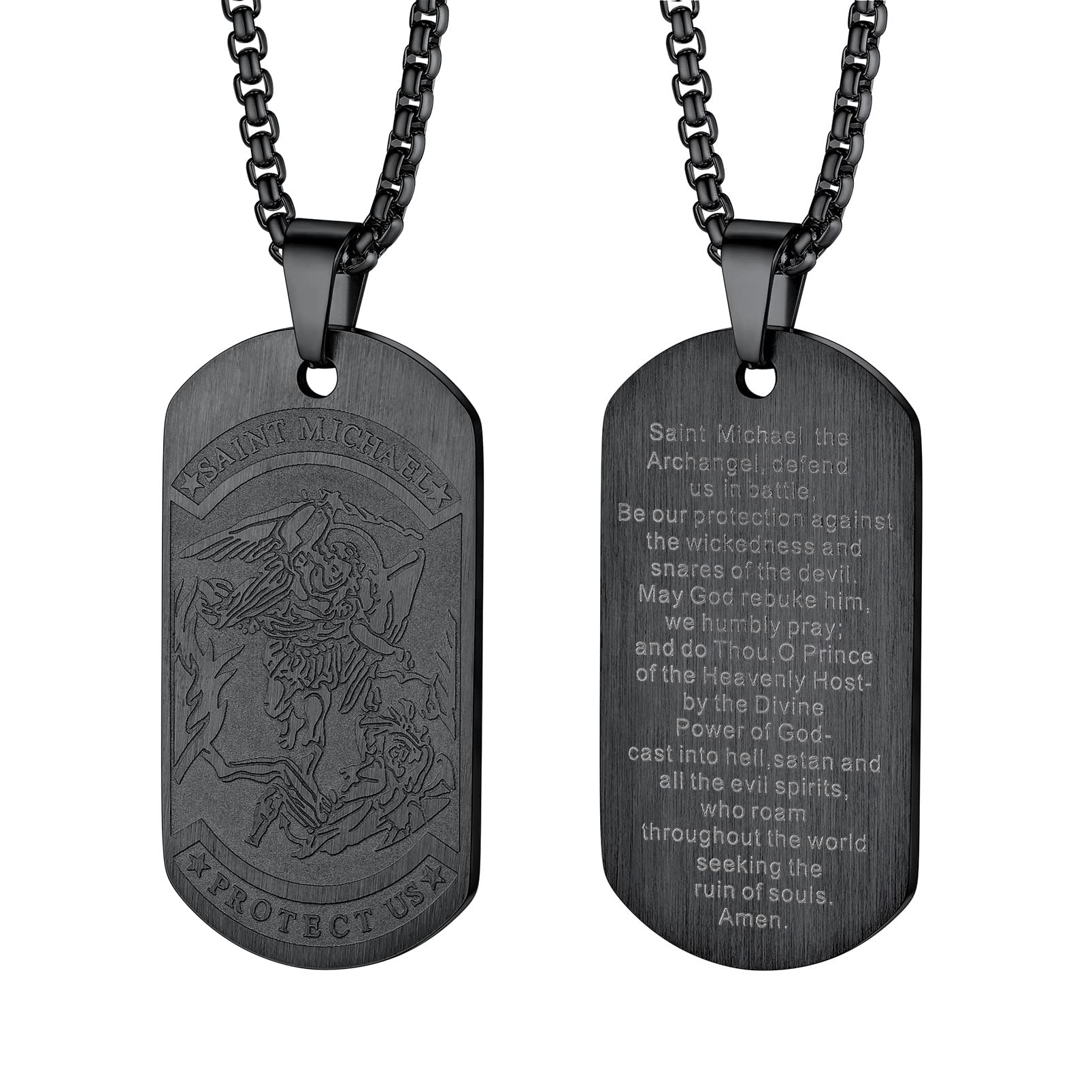PROSTEEL St Christopher/St Benedict/St Michael Pendant Necklace for Men