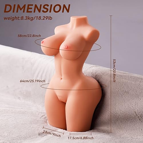 Miniatura 2 de Muñeca sexual de piel marrón de 20 libras realista para adultos, juguetes sexuales para hombres, vagina anal, juego de senos, muñecas sexuales de