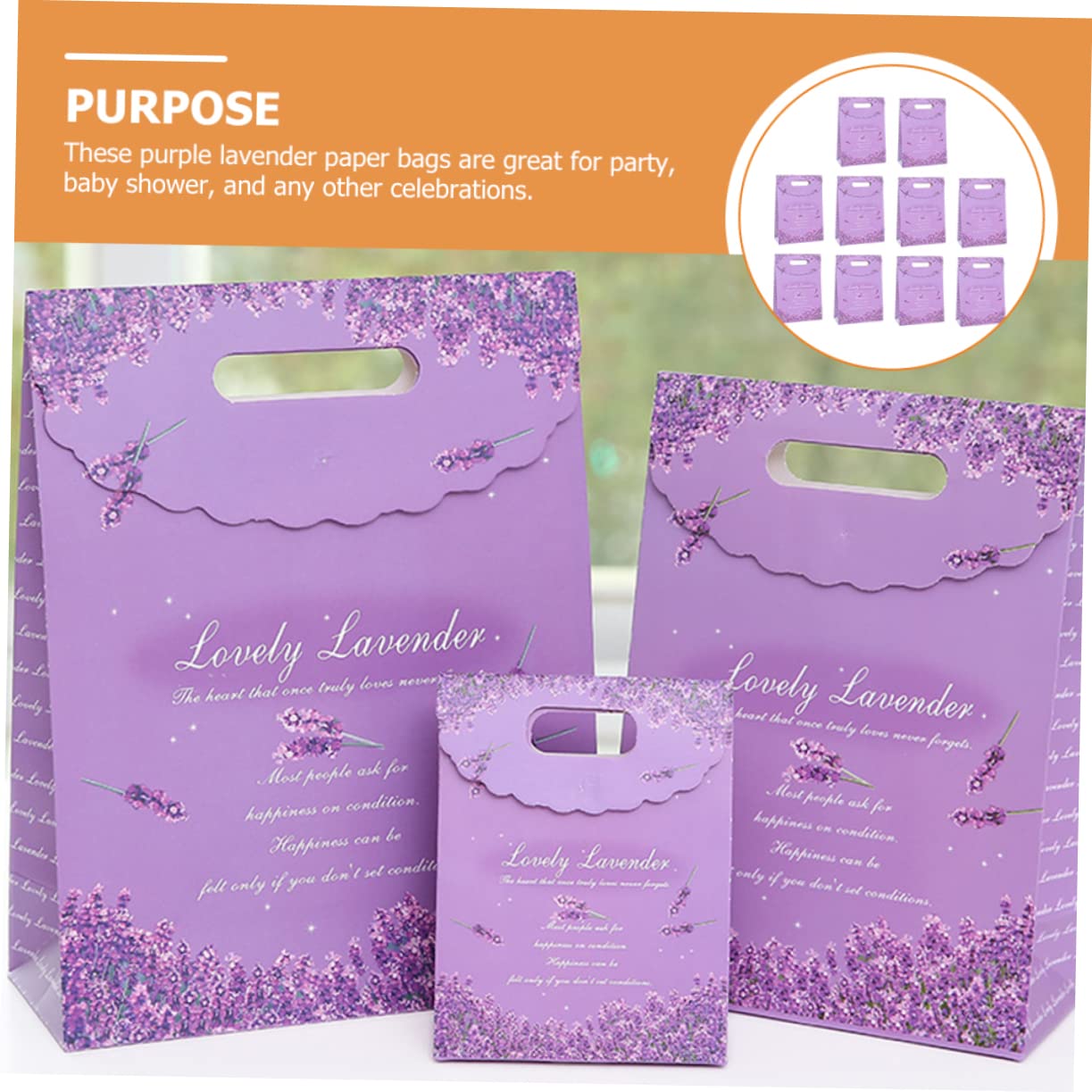Lila Lavendel Papiertüte 10 Stück Geschenke Tasche für Feiern