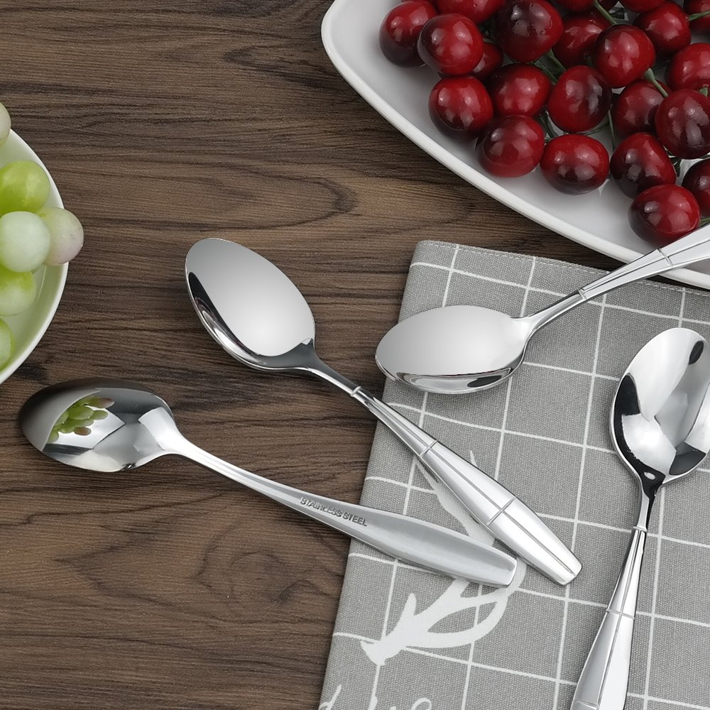 Lot De 12 Cuillères à Café En Inox – 13,5 Cm, Argenté, Modernes
