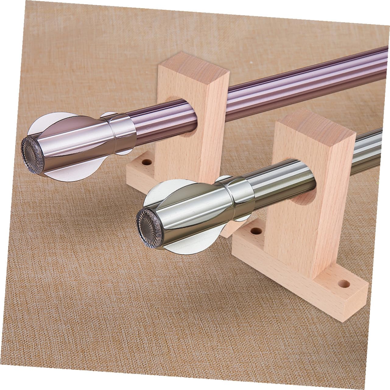 2 Set Supporti in Legno per Bastoni Tende Staffe Robuste per Bastoni Tende Interni per Soggiorno Camera E Cucina Sostegno Sicuro E Durevole 4 Pezzi*2