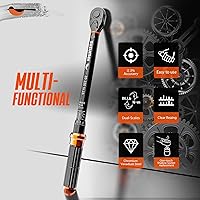 Vista 40 de SUZUME 3PCS Torque Wrench Set 72 Teeth Dual-Direction Adjustable Torque Wrench Dual-Scales 1/4 & 3/8 & 1/2-Inch ±3% Accuracy Click Torque Wrenches