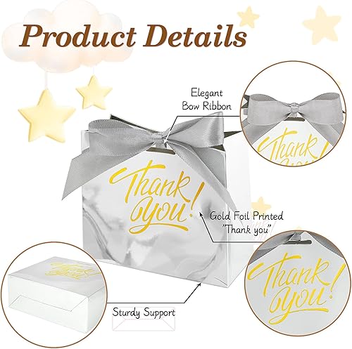 Miniatura 3 de DOYIDE Paquete de 60 pequeñas bolsas de regalo de agradecimiento, 4.5 x 1.8 x 3.9 pulgadas, cajas de regalo de fiesta con cinta de lazo, pequeñas